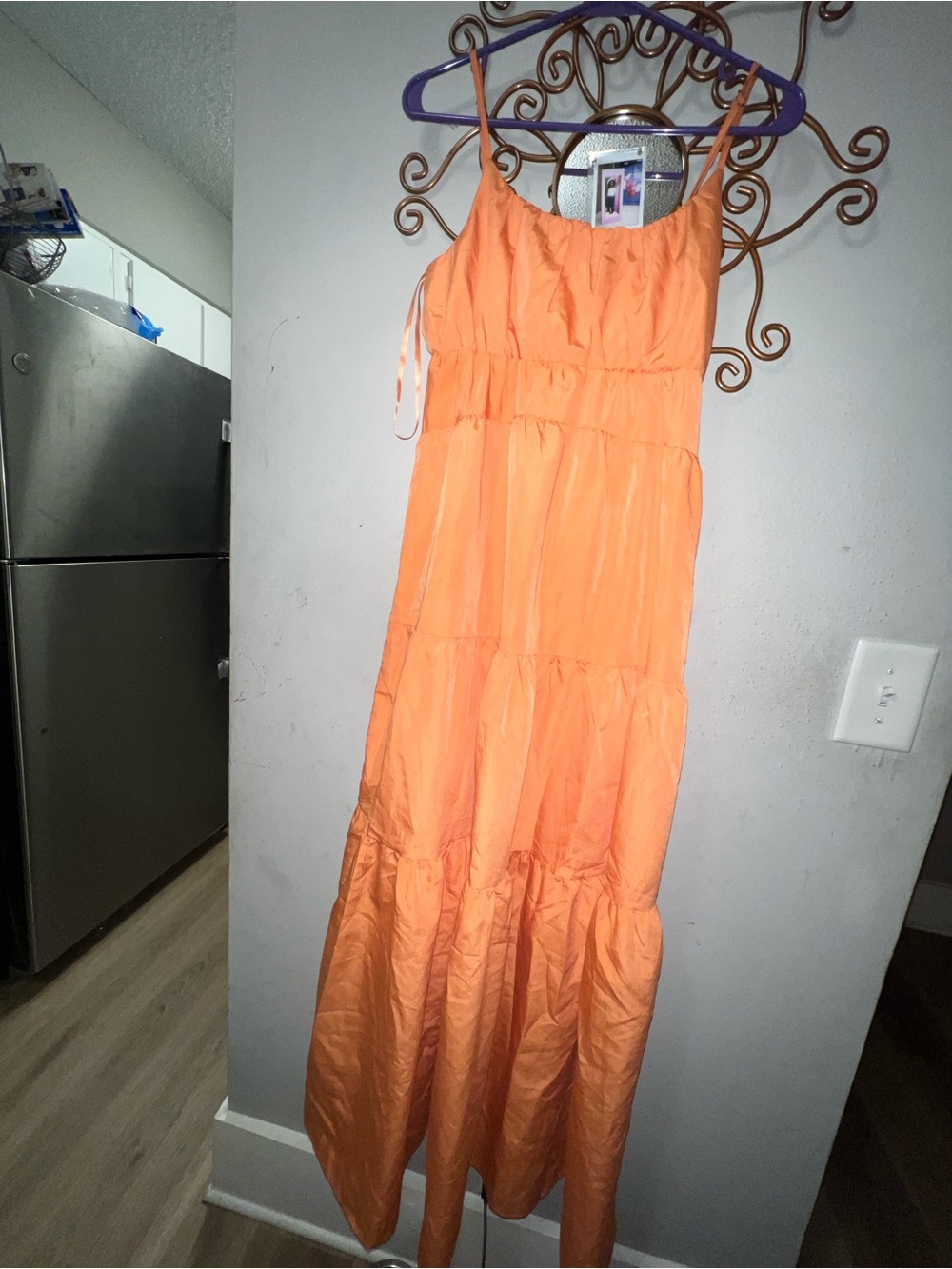Orange Tiered Maxi Dress